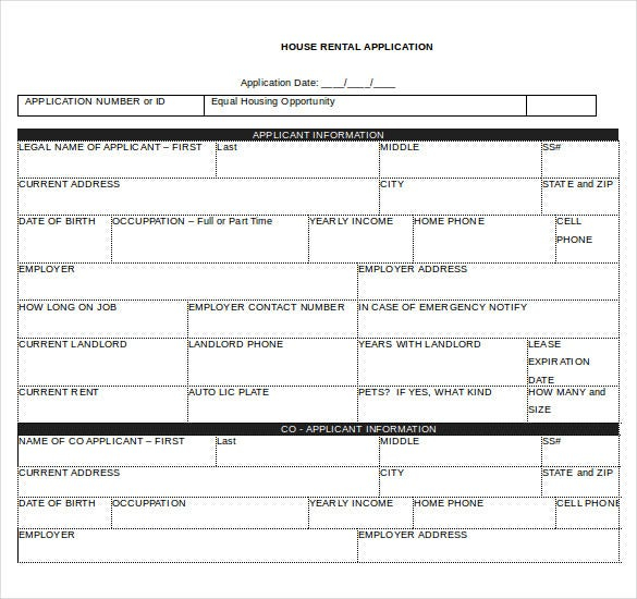 10 Word Rental Application Templates Free Download Free Premium