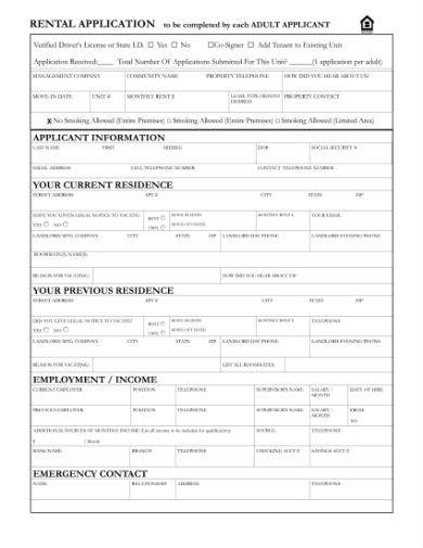 8 Best Rental Application Form Templates Google Docs Pages MS Word 