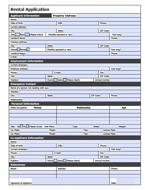 Basic Rental Application Form Pdf Google Search Rental Application