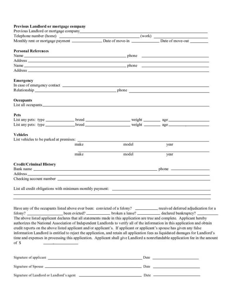 Download Free Alaska Rental Application Form Printable Lease Agreement