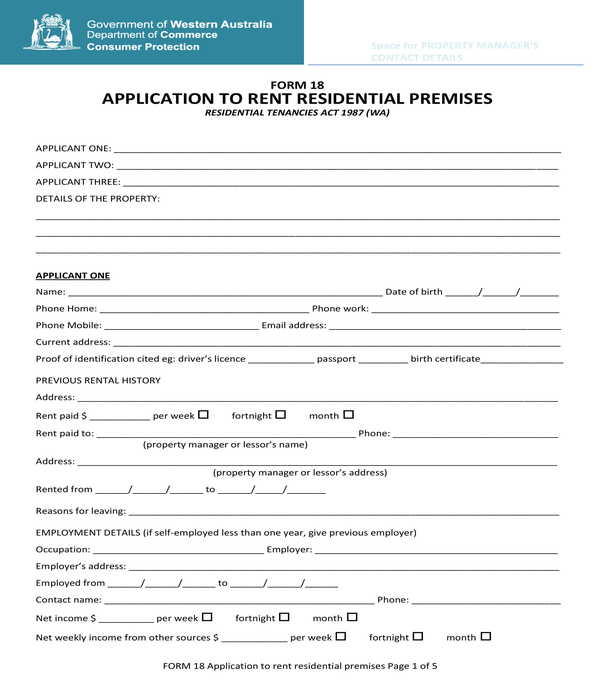 FREE 7 Apartment Rental Application Forms In PDF MS Word