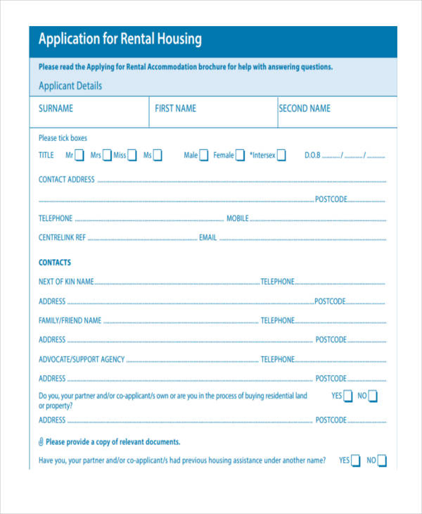 FREE 7 Rental Application Examples Samples In PDF Examples