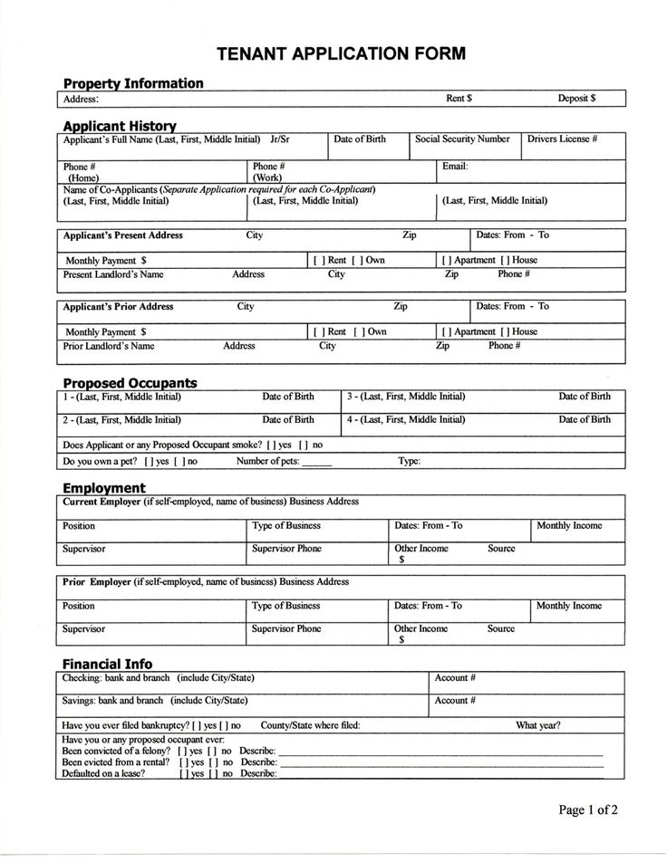 Free Rental Agreement Forms Rental Application Rental Property 