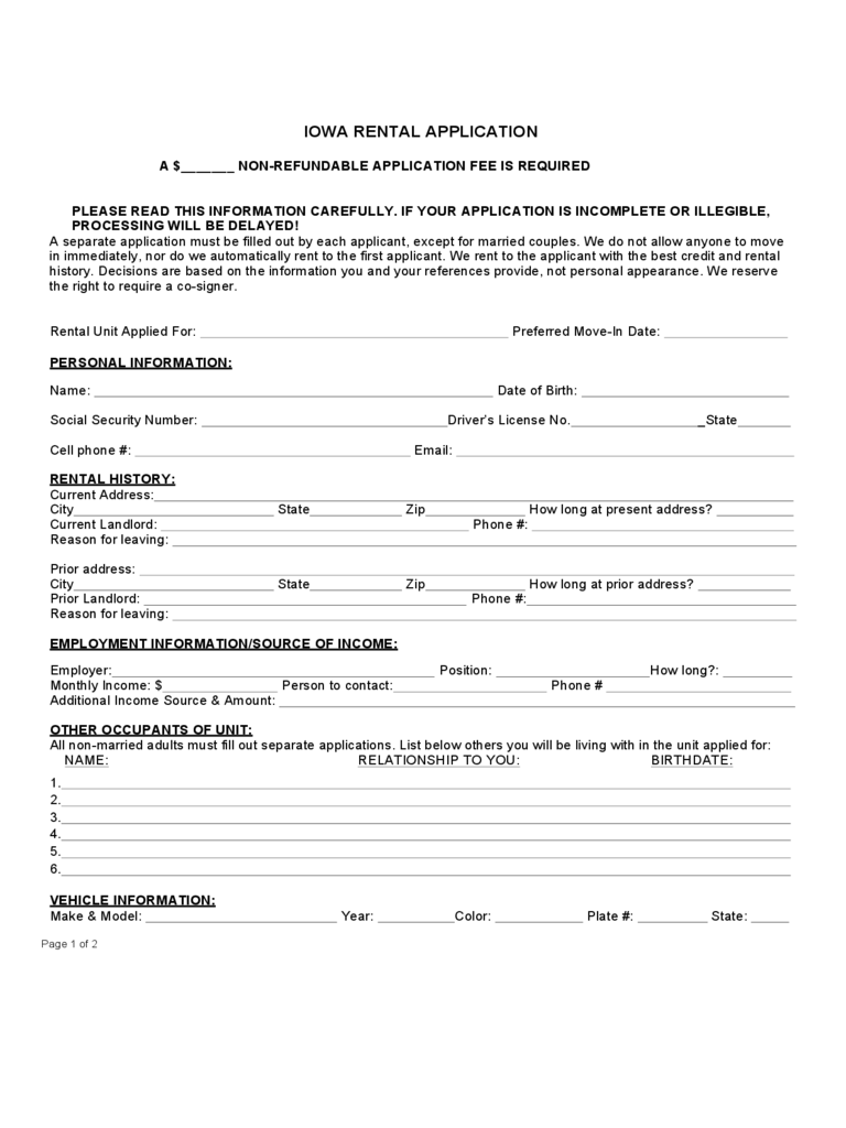Iowa Rent And Lease Template Free Templates In PDF Word Excel To Print