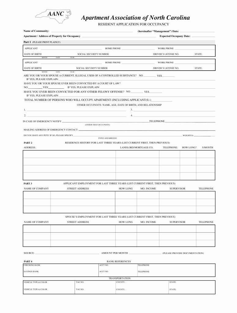 Rental Application Form Nc Inspirational Free North Carolina Rental 