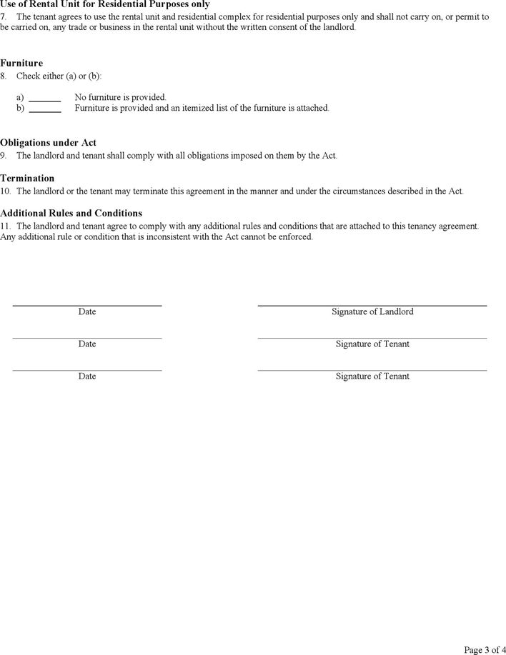 Standard Residential Tenancy Agreement Manitoba Download Free 