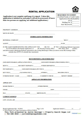 52 SAMPLE Rental Applications In PDF MS Word Excel