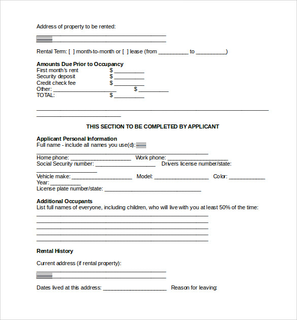 9 Rental Reference Form Templates To Download Sample Templates