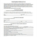 9 Rental Reference Form Templates To Download Sample Templates