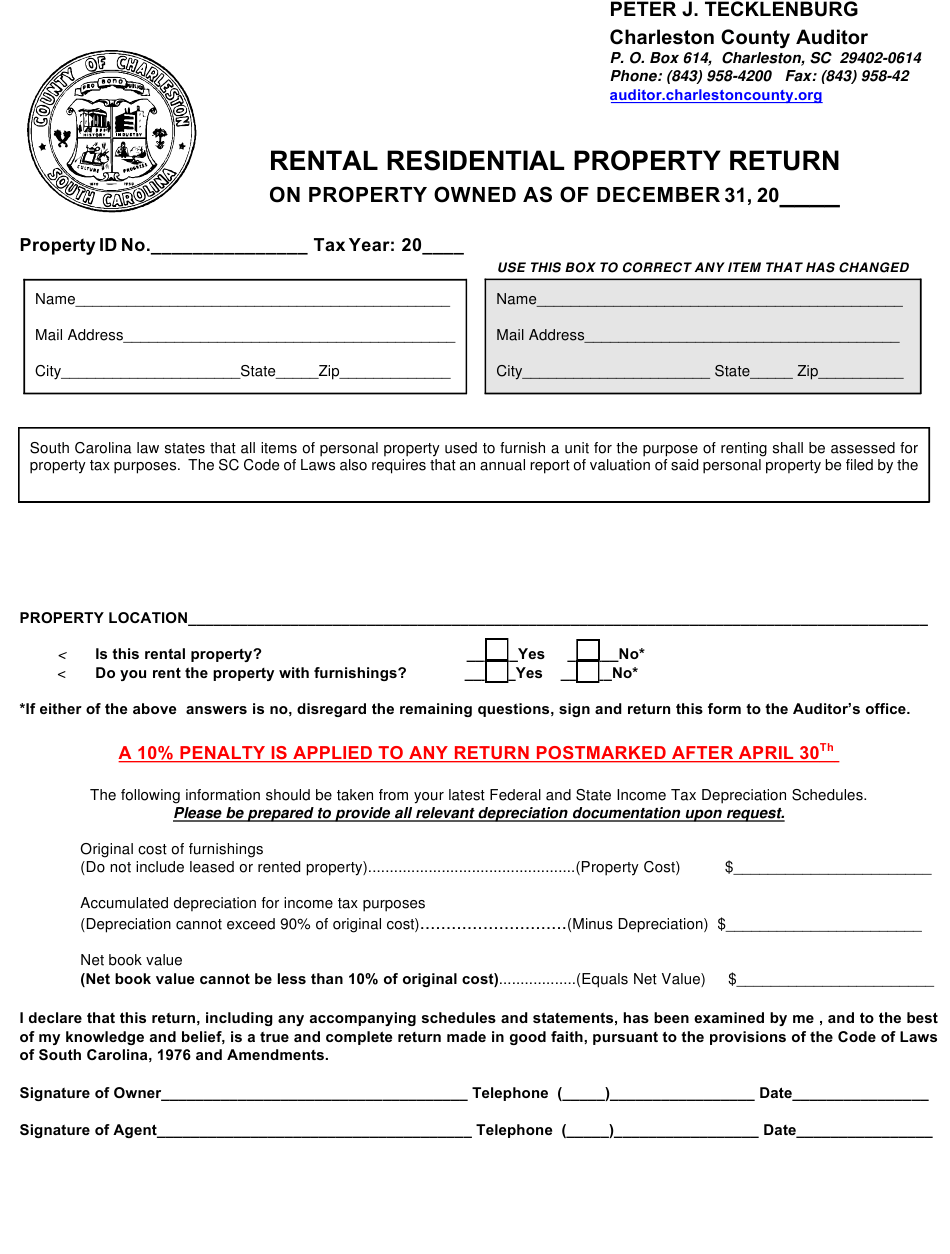 Residential Rental Application Form Duval County 2022