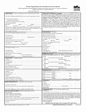 Fillable Online Rental Application For Residents And Occupants 