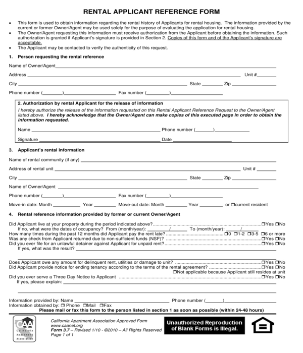 FREE 5 Rental History Forms In PDF