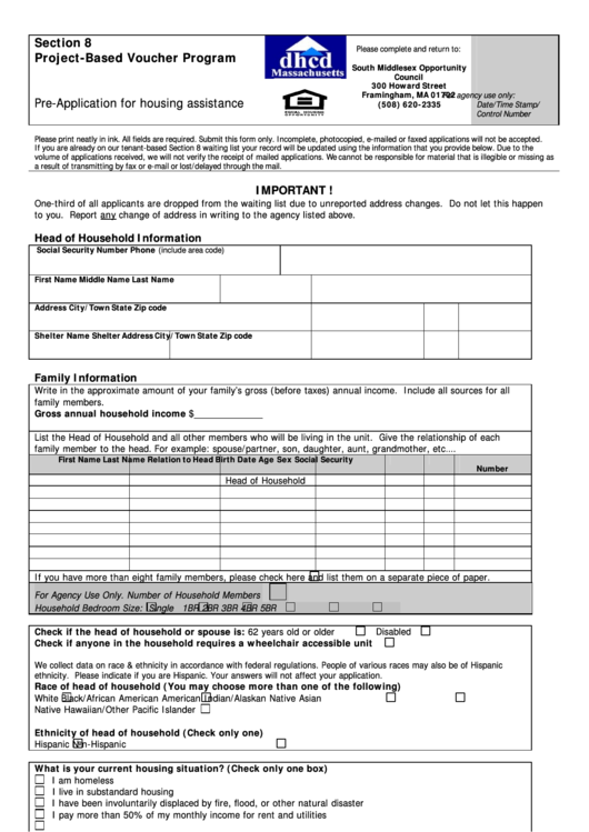 Hud Section 8 Rental Application Form 2023 RentalApplicationForm