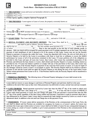 North Shore Barrington Residential Lease Pdf Fill Online Printable 
