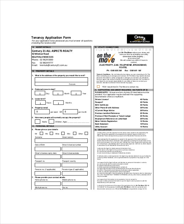 Rental Application Form 6 Free Word PDF Documents Download Free 