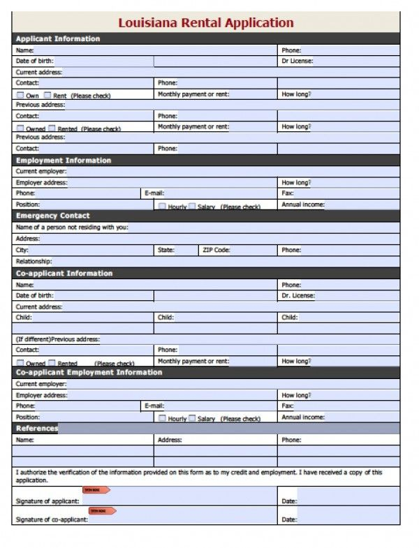 Rental Application Form Word Check More At Https 