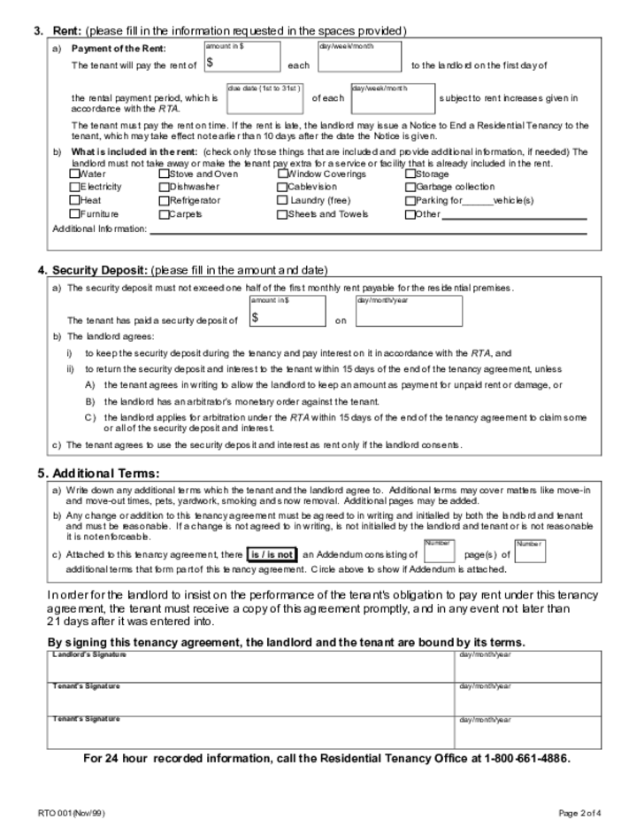 Sample Rental Application Form Bc