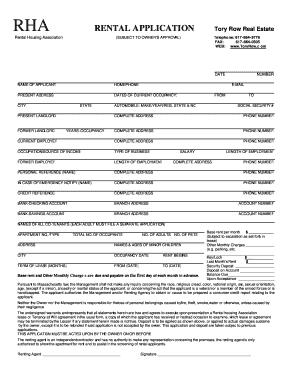 Stone Real Estate Rental Application